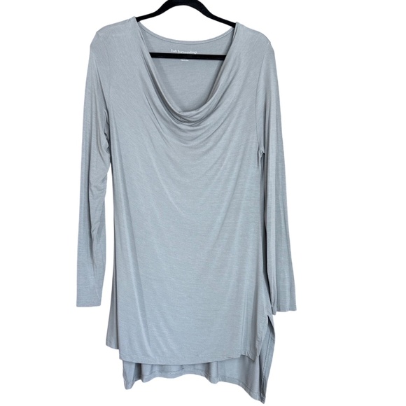 Soft Surroundings Gray Modal Jersey Knit Draped Neckline Minimalist Tunic M - Picture 4 of 10